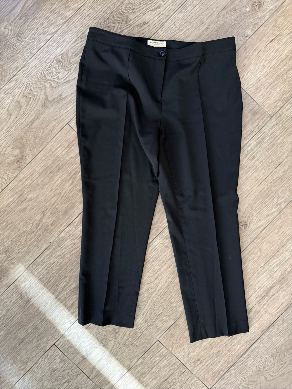 Burberry Black Flat Front Dress Pants